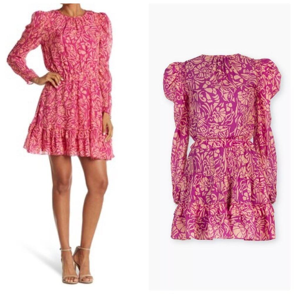 NEW Tanya Taylor Telissa Mini Dress Pink Orange